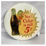 12IN PAINTED WHITE COKE BUTTON W/ DECAL