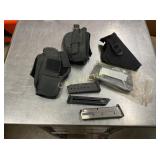 LOT OF NYLON CASES,RUGER MINI, 22 AND 9MM CLIPS