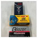 (3) BOXES 22LR CCI,BLAZOR,AGULLA 150RDS