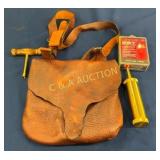 LEATHER CARRY BAG, HORNADY 50CAL,POWDER LEADERS