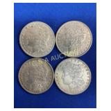 (4) MORGANS 1896,1891 O, 1881 O, 1890 DOLLARS