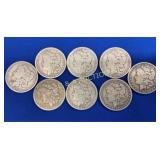 (8) MORGANS 1881,1880,1878,1879O,1881S,1880S,1879