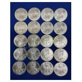 (20) UNC 2002 SILVER AMERICAN EAGLES