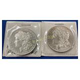 (2) MORGANS 1879 S, 1881 O SILVER DOLLARS