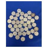 (40) SILVER 1937-64 SILVER WASHINGTON QUARTERS