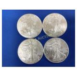 (4) UNC 2010 SILVER AMERICAN EAGLES
