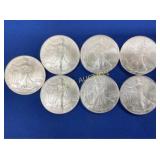 (7) 2007 UNC SILVER AMERICAN EAGLES