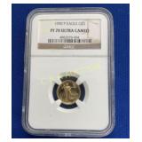 1990 P GOLD $5 PF70 ULTRA CAMEO EAGLE