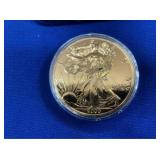 2000 1 OZ SILVER AMERICAN EAGLE W/ GOLD OVERLAY