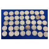 (40) 1949,1948D SILVER FRANKLIN HALVES