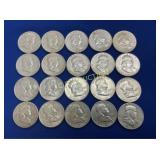 (20) 1951 UNC FRANKLIN HALVES