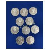 (10) 2021 UNC SILVER AMERICAN EAGLES