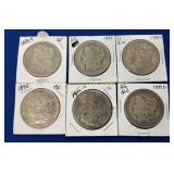 (6) MORGANS 1891,1891O,1900O,1890O.1890