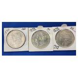 (3) MORGANS 1890,1898, 1898 PROOF LIKE