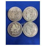 (4) 1990 O MORGAN SILVER DOLLARS