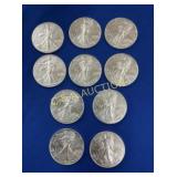 (10) 2021 UNC SILVER AMERICAN EAGLES