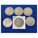(6)MORGANS 1894O,1891O,1894O,1896S,1896O,1886