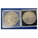 (2) MORGANS 1887 O, 1888 SILVER DOLLARS