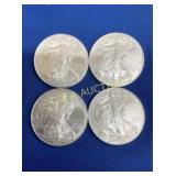 (4) 2009 UNC SILVER AMERICAN EAGLES