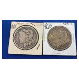 (2) 1890 O MORGAN SILVER DOLLARS