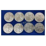 (8) 2018 UNC SILVER AMERICAN EAGLES