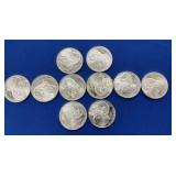 (10) 1 OZ SILVER 2015 UNC YR OF RAM TOTAL 10 OZ