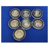 (7) 1961,1963 FRANKLIN SILVER HALVES