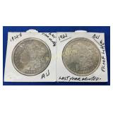 (2) MORGANS 1921 S, 1921 LAST YR MINTED
