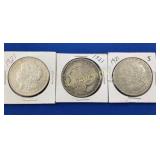 (3) MORGAN SILVER DOLLARS 1921S, 1921