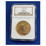 1925 $20 MS62 GOLD EAGLE