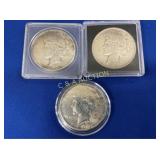 (3) PEACE SILVER DOLLARS 1924,1923,1925