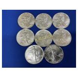 (8) 1987 SILVER AMERICAN EAGLES
