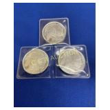 (3) 1 TROY OZ SILVER BUFFALOS TOTAL 3 OZ SILVER