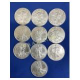 (10) UNC 2019 SILVER AMERICAN EAGLES