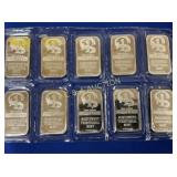 (10) 1 OZ EACH SILVER BARS NORTHWEST TERRITORIAL