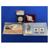 COLUMBUS & USO SILVER DOLLARS,INDIAN HEAD,CLASSIC