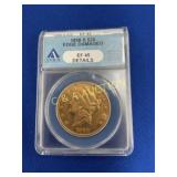 1898 S $20 EF45 GOLD LIB. HEAD EDGE DAMAGED