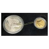 2012 $5 GOLD, SILVER DOLLAR, STAR SPANGLED BANNER