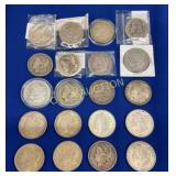 (20) MORGANS 1878-1921 DATES SILVER DOLLARS