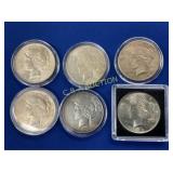 (6) PEACE 1923, 1926,1922,1923,SILVER DOLLARS