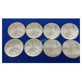 (8) 2003 UNC SILVER AMERICAN EAGLES