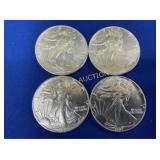 (4) UNC 1987 SILVER AMERICAN EAGLES