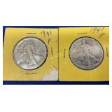 (2) 1941 P SILVER WALKING LIB. HALVES