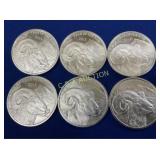 (6) UNC 2015 1 OZ SILVER YR OF RAM TOTAL 6 OZ