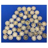(50) PRE1964/OLDER SILVER BARBER DIMES