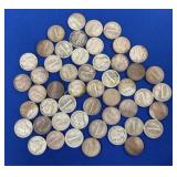 (50) PRE1964/OLDER SILVER MERCURY DIMES