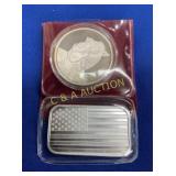1 OZ SILVER BAR, 1993 CAMEL COMM. COIN