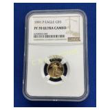 1991 P $5 GOLD ULTRA CAMEO DOUBLE EAGLE