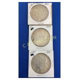 (3) MORGANS 1888O, 1889, SILVER DOLLARS