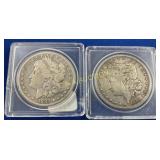 (2) MORGAN SILVER DOLLARS 1883 S, 1885